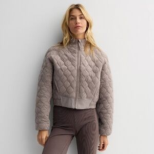 Women's FLX Cropped Quilted Jacket, Size XS, Truffle color, NWT